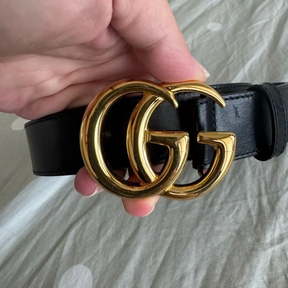 Gucci GG  Marmont Wide Leather Black Belt Size 40 - Picture 3 of 8